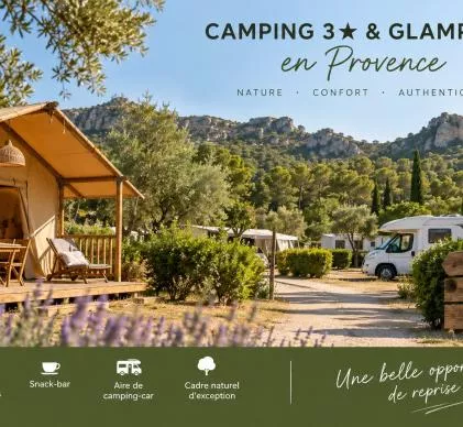 Cession de 100 % des titres – Camping 3 étoiles & Glamping en Provence 