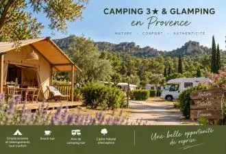 Cession de 100 % des titres – Camping 3 étoiles & Glamping en Provence 
