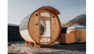 Sauna extérieur vitré
