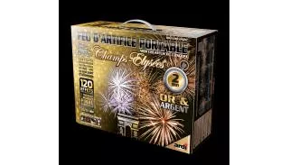 FEU D'ARTIFICE PORTABLE® CHAMPS-ÉLYSÉES® OR ET ARGENT 2MN