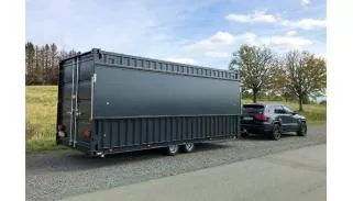 Contrailer Le containeur maritime sur roue