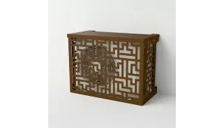 Cache clim effet corten motif T-tris