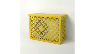 Cache clim jaune motif Tissé