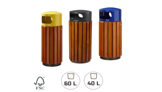 Poubelle Extérieure en Bois et en Acier