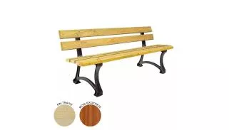 Banc public en bois et en fonte 5 lames