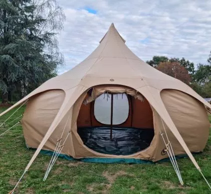Tente de glamping Lotus Belle Hybrid Deluxe 5 m couleu
